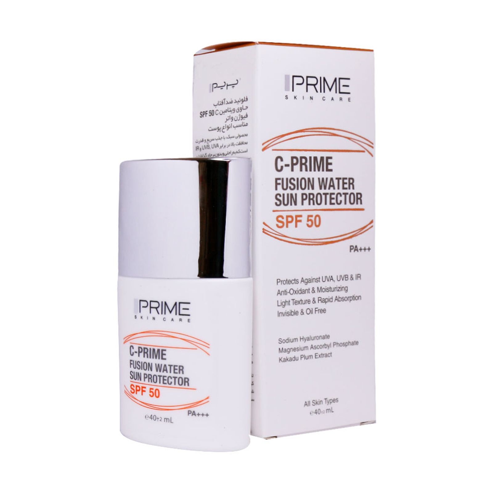 ضدآفتاب رنگی فیوژن واتر حاوی ویتامین SPF50 C پرایم